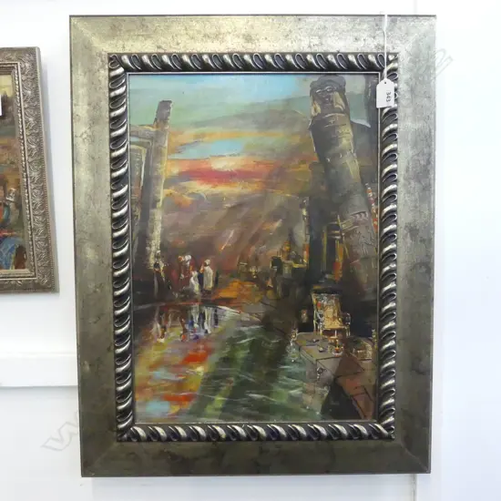 FRAMED OIL ON BOARD REWARDS IN HEAVEN BY P PURCELL H460 L610MM