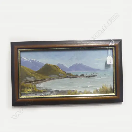 FRAMED OIL ON BOARD S/ISLAND COASTAL SIGNED BASIL WILSON  190 X390MM