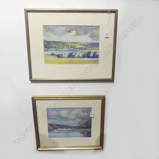 2 FRAMED W/CS SOUTH ISLAND LANDSCAPES  UNSIGNED 220X280MM & 220MM X320MM