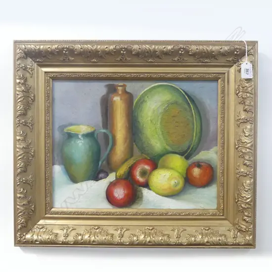 GILT FRAMED OIL ON BOARD STILLIFE  290X370MM