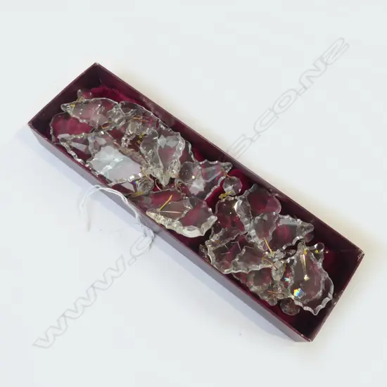 20 VINTAGE FACETED TEARDROP CRYSTALS FOR HANGING, L.50MM