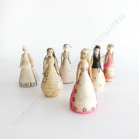 6 VINTAGE RUSSIAN FOLK ART DOLLS H90MM AF 1 DOLL
