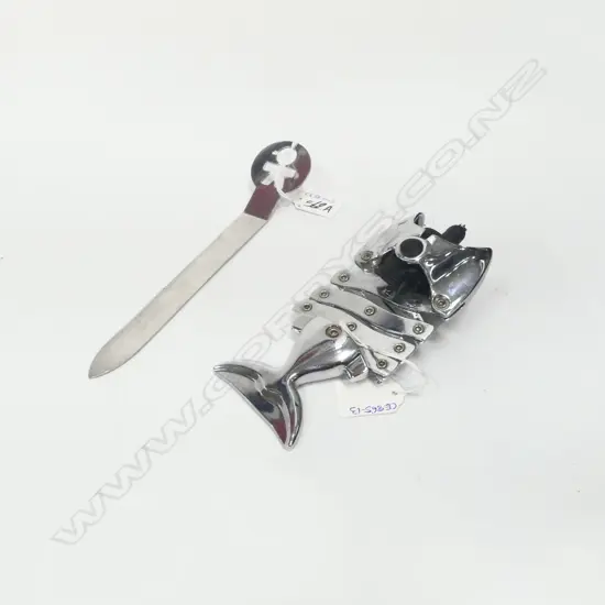 ALESSI LETTER OPENER + LAZY FISH CORK SCEREW