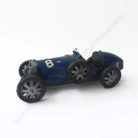 VINTAGE TIN BUGATI MODEL RACECAR '8' L.350mm