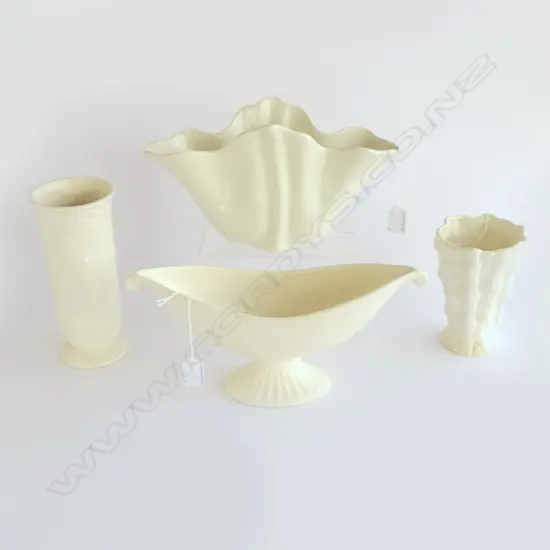 4 BESWICK WHITE CHINA VASES 210MM TALLEST