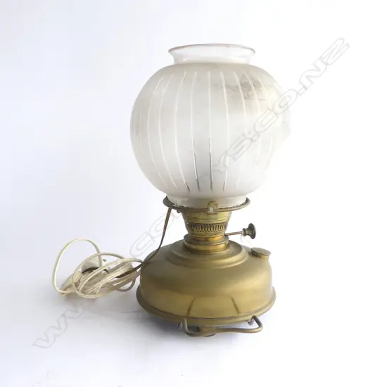 VINTAGE PRUSSIAN KERO LAMP CONVERTED TO 240V H335MM