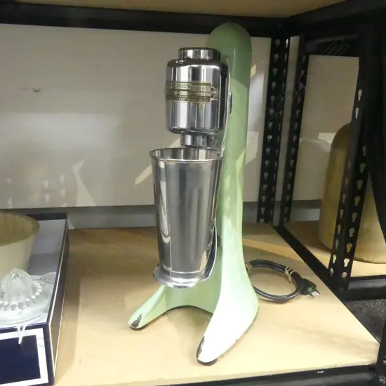 (3410) VINTAGE 1920 INDESTRUCTO '#53' MILKSHAKE MIXER & CONTAINER H.440mm