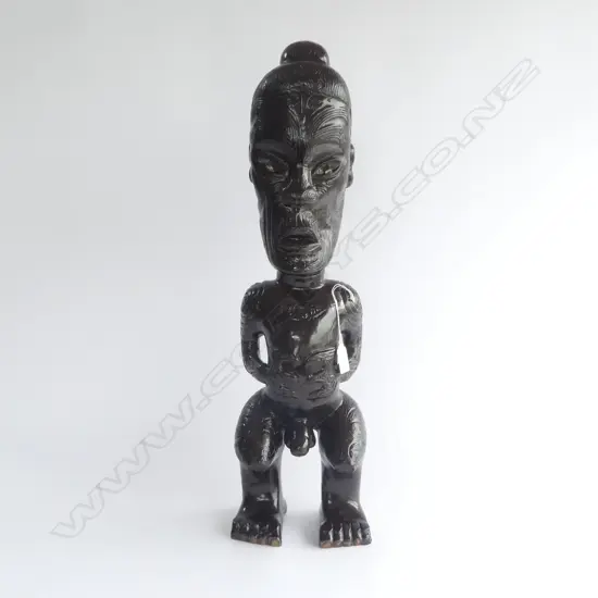 LARGE BROWN PAINTED BRASS TEKOTEKO STANDING FIGURE H.625mm