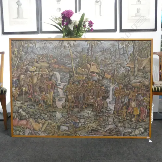 IDA BAGUS, BALINESE SCENE, 'UBUD..', CANVAS ON BOARD, 940x1350mm