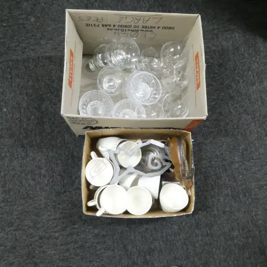 PR GLASS CANDLE HOLDERS, METAL FISH ALUMINIUM CUT OUT, 12 CROWN LYNN CUPS,ASSORTED  GLASSES