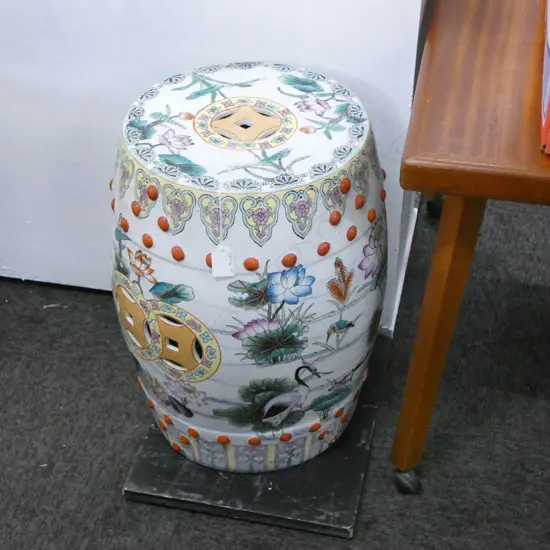 CHINESE PORCELAIN BARREL STOOL H.450mm