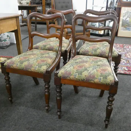 FOUR BALLOON BACK DINING CHAIRS