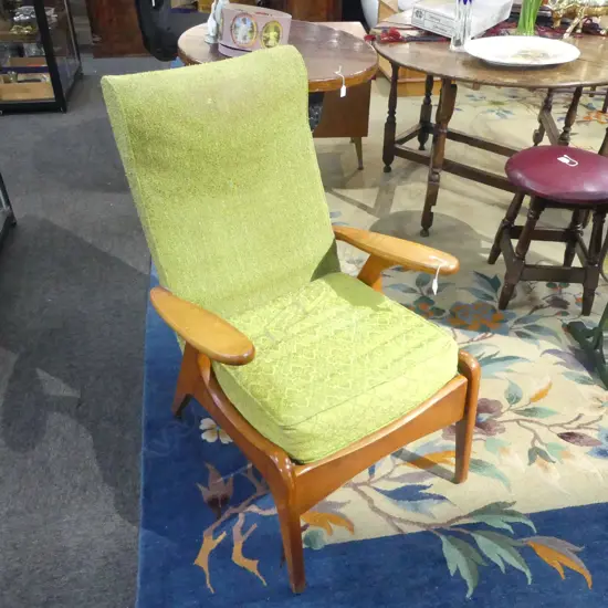 FLER SC55 MID-CENTURY DESIGN CHAIR  SOME MARKS TO FABRIC (unrestored)