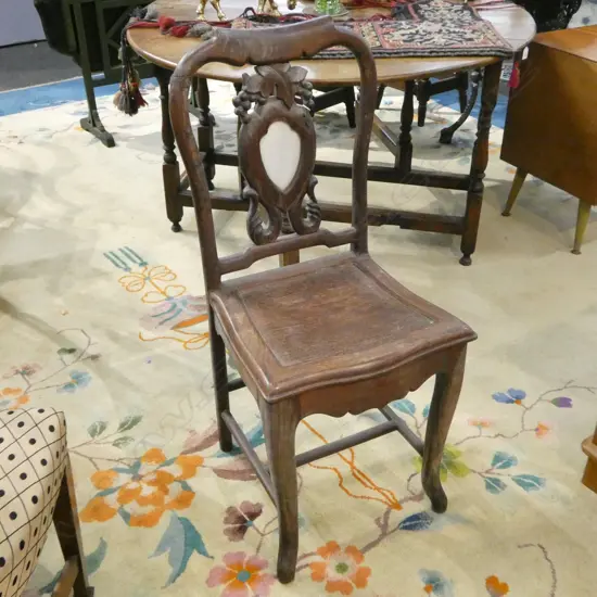 ORIENTAL ROSEWOOD CHAIR, 1 small part missing