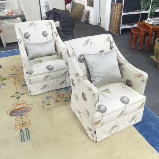 PR FLORAL UPHOLSTERED ARMCHAIRS 