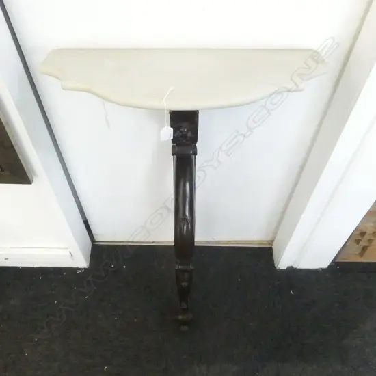 MARBLE TOPPED WALL MOUNTED HALL TABLE 610x255x940mm