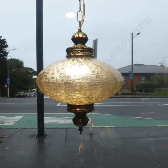 LARGE GLASS RETRO PENDANT LIGHT