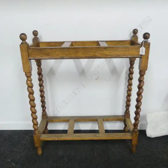 OAK BARLEY TWIST UMBRELLA STAND 235x600x710mm