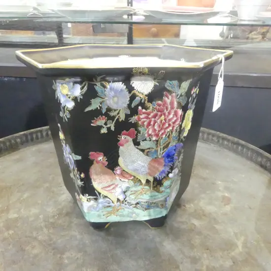 EARLY CARLTON WARE OCTAGONAL JARDINERE H.220mm, 275mm dia