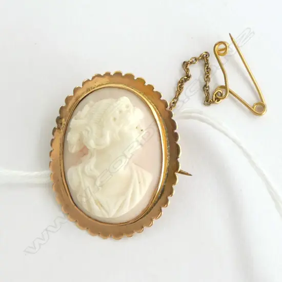9CT GOLD FRAMED CAMEO BROOCH