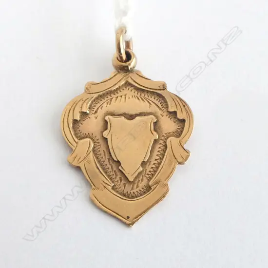 1925 9ct GOLD FOB MEDALLION engraved 'AK Y.M.C.A ...' SPORTS PRIZE 3.6gms