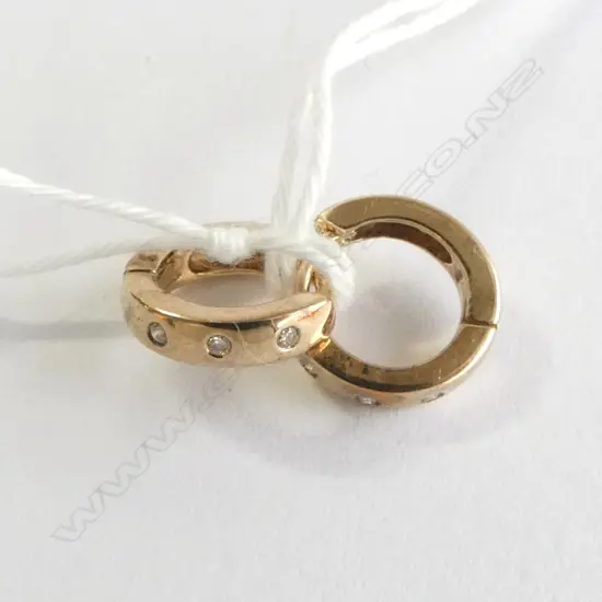 9CT GOLD AND DIAMOND HUGGIE EARRINGS