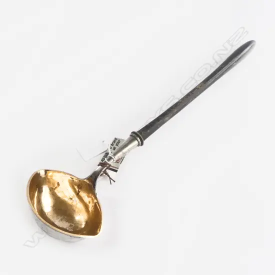 ANTIQUE TODDY LADLE ebonised handle L.400mm