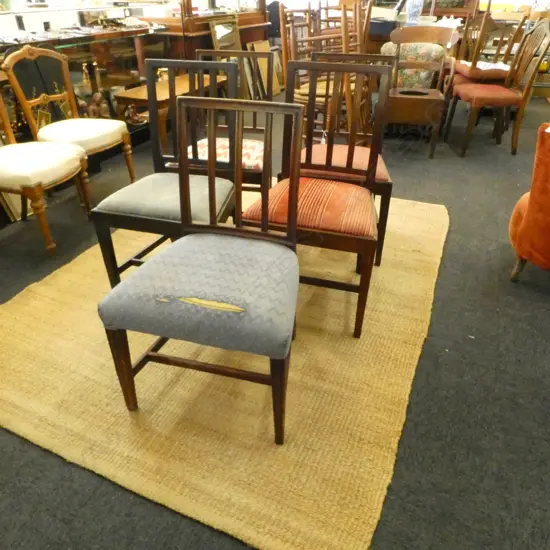 FIVE GEORGIAN HEPPLEWHITE CHAIRS (old repairs) 500 x 420 x 870mm