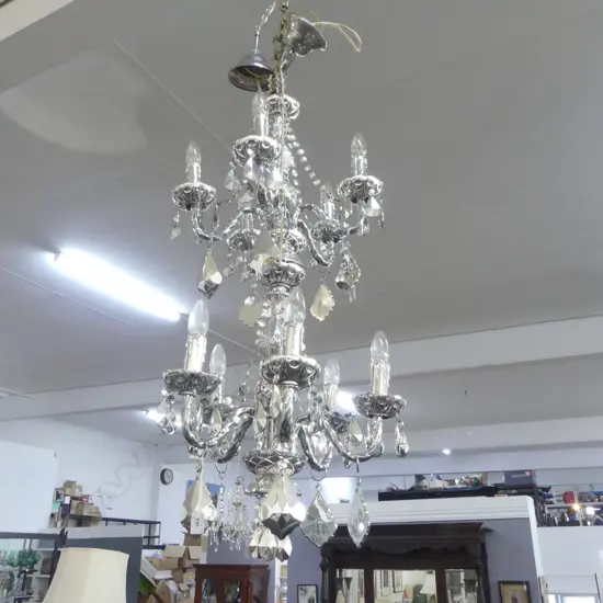PR MIRRORED PERSPEX HANGING CHANDELIERS