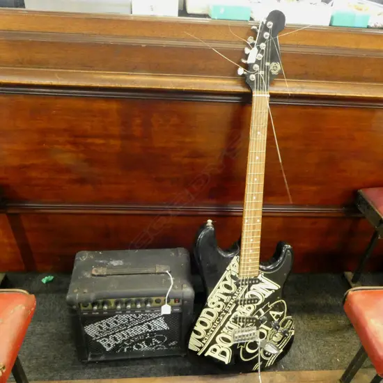 WOODSTOCK BOURBON ELECTRIC GUITAR + MATCHING AMP & STAND