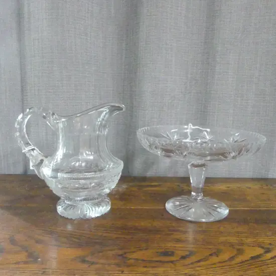 CUT CRYSTAL JUG H200MM & COMPORT  H150MM