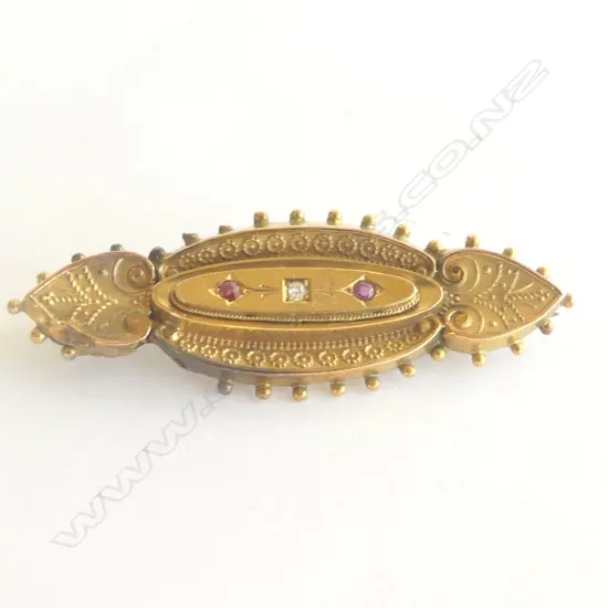 15ct GOLD & DIAMOND VICTORIAN BAR BROOCH REPAIRS 4.46gms
