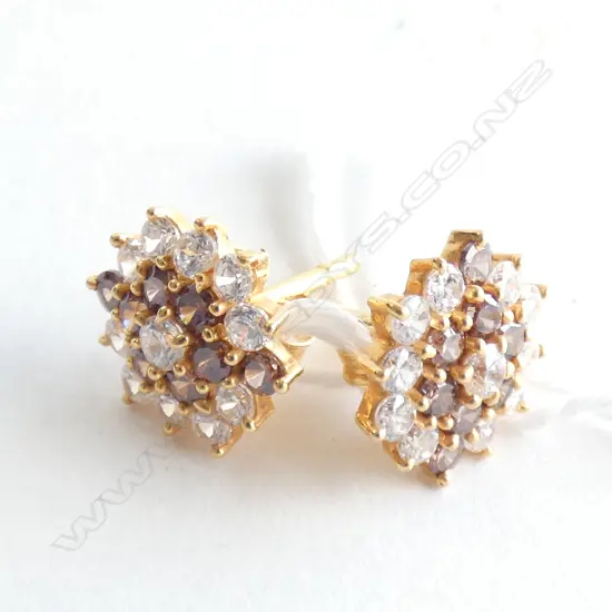 22ct GOLD & CZ EARRINGS 4.3gm