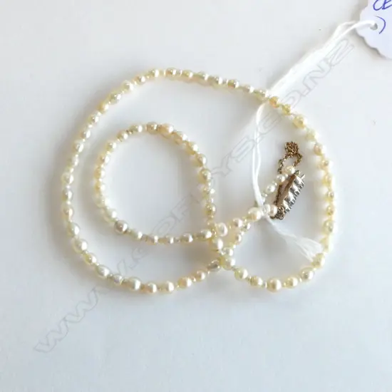 ANTIQUE 19thC PROBABLY NATURAL PEARL NECKLACE L.440mm