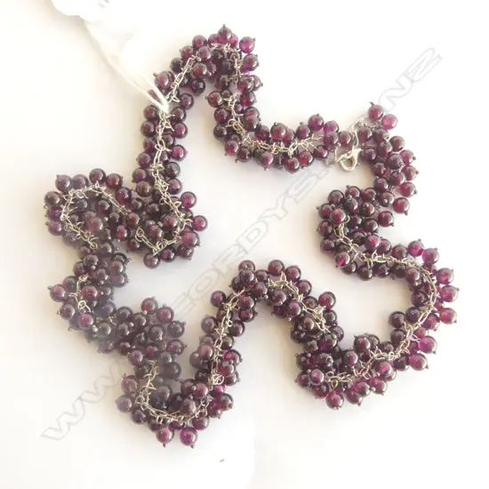 GARNET BEAD NECKLACE L.450mm