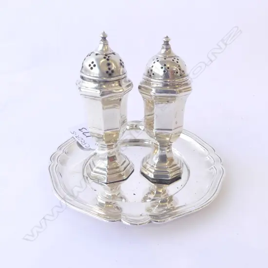 PR WEIGHTED STG SILVER CASTORS - 1 BASE LOOSE (HAWKSWORTH EYRE& Co. SHEFFIELD), + .800 CONTINENTAL SALVER (78.96gms)