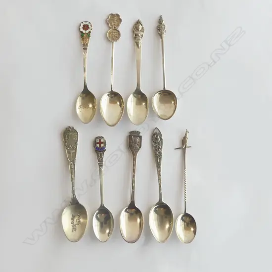 9 S/SILVER SOUVENIR SPOONS 74GMS