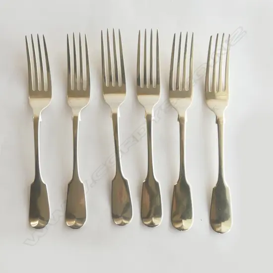 SET OF 6 VICT S/SILVER TABLE FORKS 436GMS