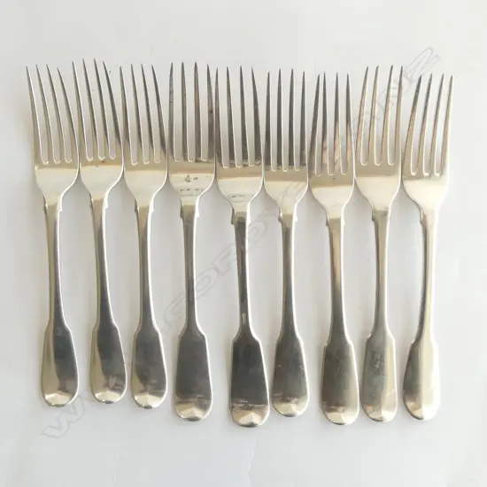9 GEO S/SILVER DESSERT FORKS 359GMS
