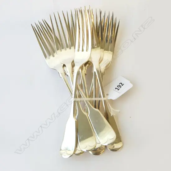 SET OF 12 S/SILVER DESSERT FORKS 494GMS