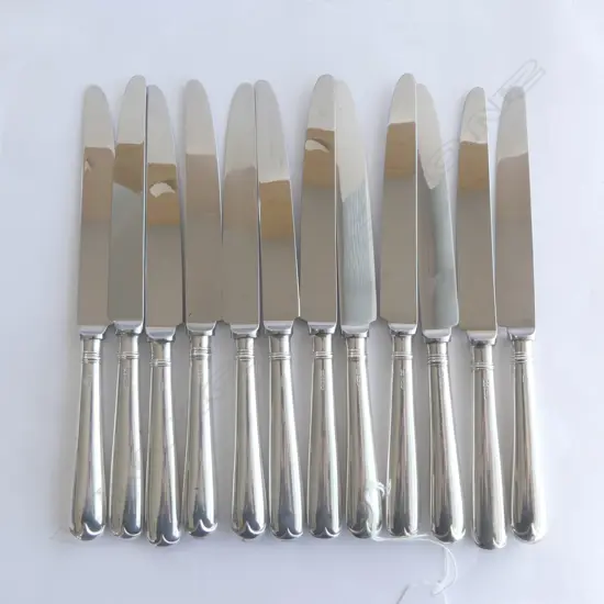 SET OF 12 S/SILVER HANDLED TABLE KNIVES