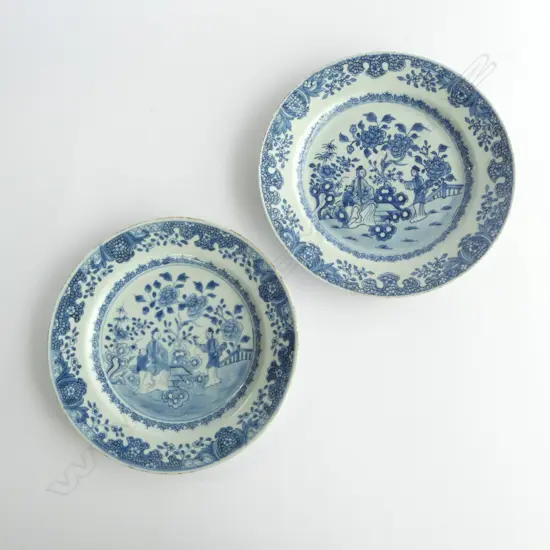 TWO CHINESE reputedly QING DYNASTY KANGXI B/W LOBED BOWLS (Both AF)