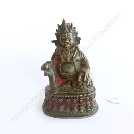 OLD INDIAN CAST BRONZE FIG. HINDU GOD KUVERA, H.150mm