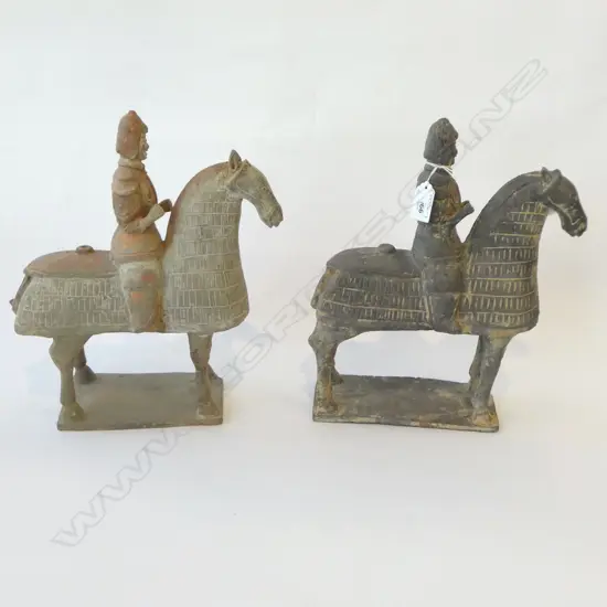 2 CHINESE TERRACOTTA HORSEMEN H.310mm
