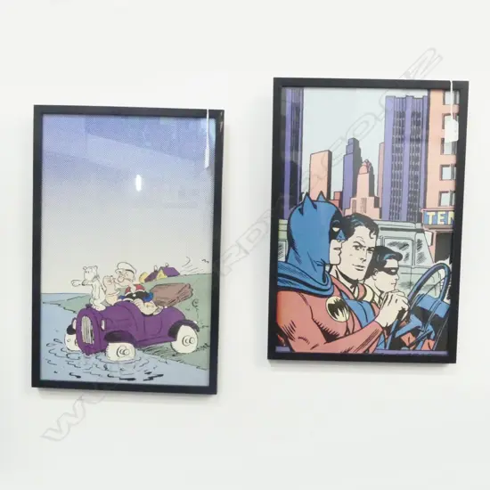 2 FRAMED COMIC PRINTS 890x340mm