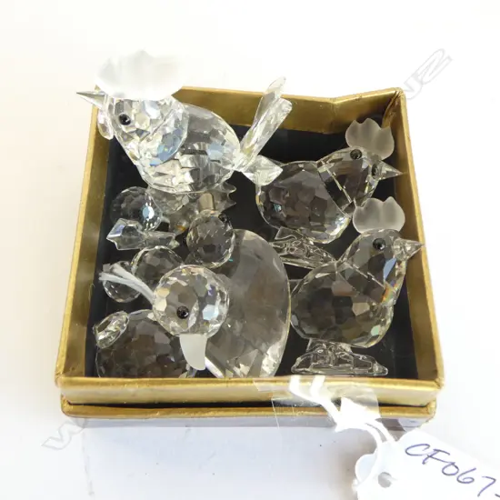 7 SWAROVSKI CRYSTAL FIGURINES; CHICKEN, ROOSTER & DUCK