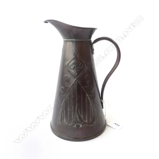 COPPER ART NOUVEAU PITCHER H.220mm