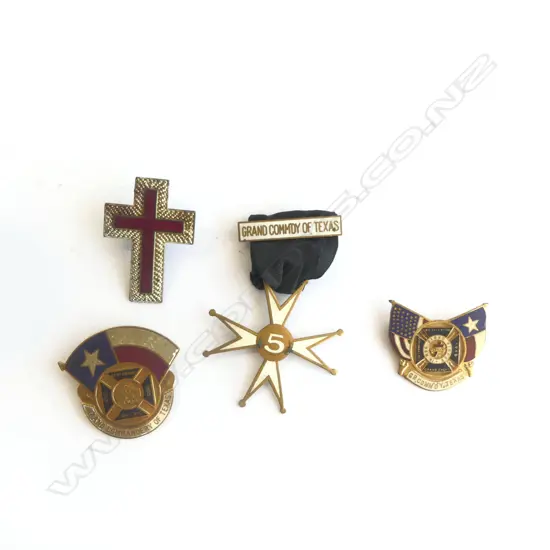 3 TEXAS RELATED MEDALS + CROSS