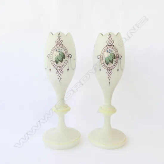 PR EDWARDIAN FROSTED GLASS VASES H360MM