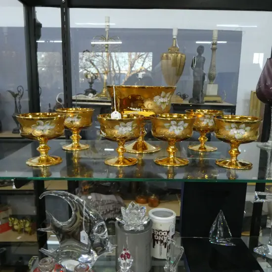 7PCES OF VENETIAN/MURANO GLASS H.180mm